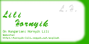 lili hornyik business card